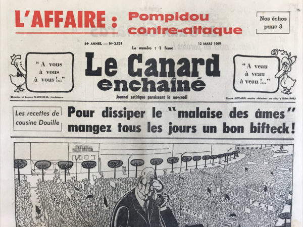 N° 2524 du Canard Enchaîné -  12 Mars 1969