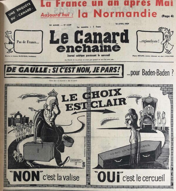 N° 2529 du Canard Enchaîné -  16 Avril 1969