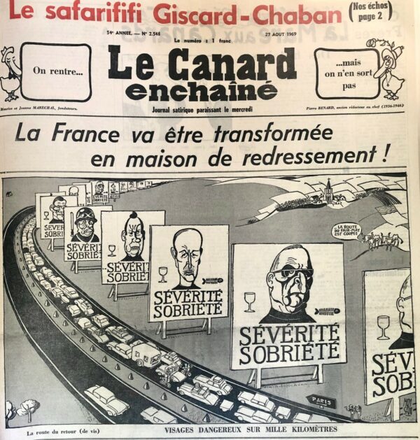 N° 2548 du Canard Enchaîné -  27 Août 1969