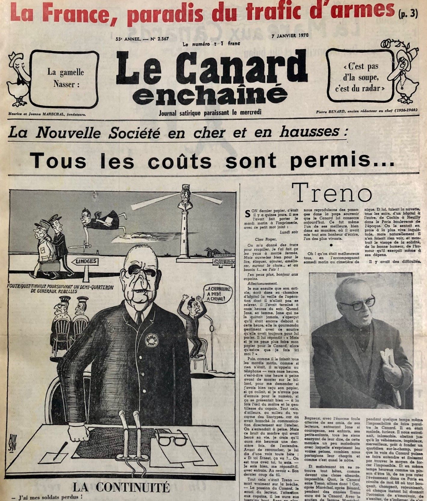 N° 2567 du Canard Enchaîné - 7 Janvier 1970 | 24,00 € | 2567 | Couac ! | Presse Authentique de l'Epoque ! Pour des Cadeaux Originaux : Journal Rare Anniversaire, de Naissance... N° 2567 du Canard Enchaîné -  7 Janvier 1970