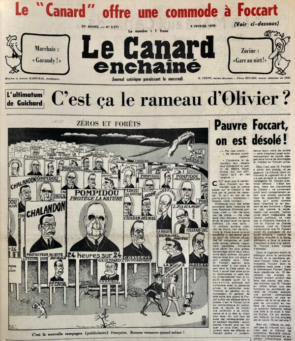 N° 2571 du Canard Enchaîné -  4 Février 1970