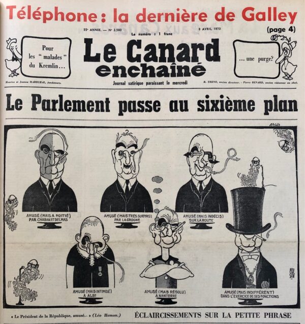 N° 2580 du Canard Enchaîné -  8 Avril 1970