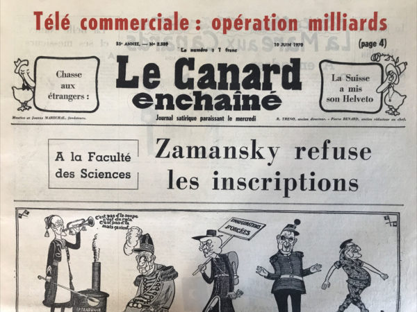 N° 2589 du Canard Enchaîné -  10 Juin 1970