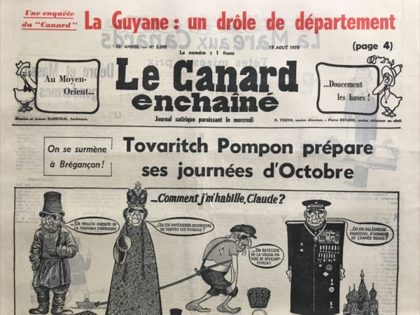 N° 2599 du Canard Enchaîné -  19 Août 1970