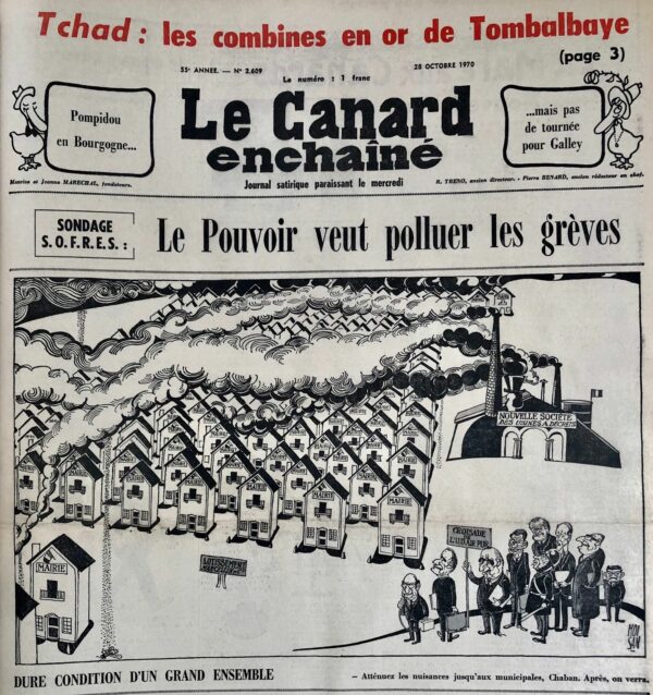 N° 2609 du Canard Enchaîné -  28 Octobre 1970