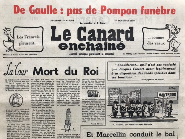 N° 2611 du Canard Enchaîné -  11 Novembre 1970