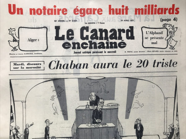 N° 2633 du Canard Enchaîné -  14 Avril 1971