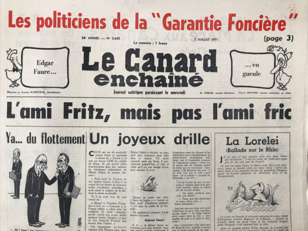 N° 2645 du Canard Enchaîné -  7 Juillet 1971