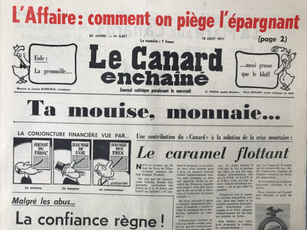 N° 2651 du Canard Enchaîné -  18 Août 1971