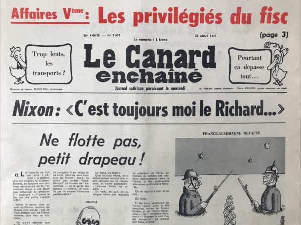 N° 2652 du Canard Enchaîné -  25 Août 1971