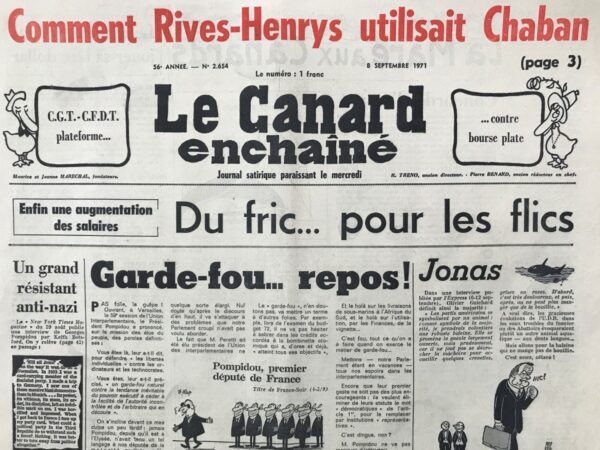 N° 2654 du Canard Enchaîné -  8 Septembre 1971
