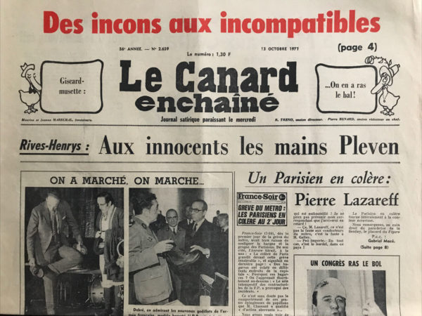 N° 2659 du Canard Enchaîné -  13 Octobre 1971