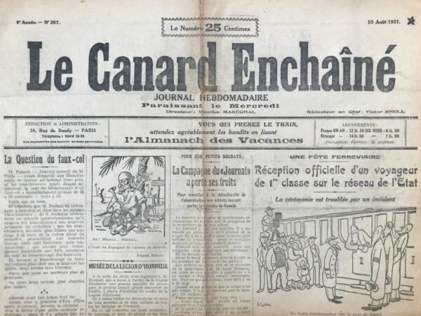 N° 267 du Canard Enchaîné -  10 Août 1921