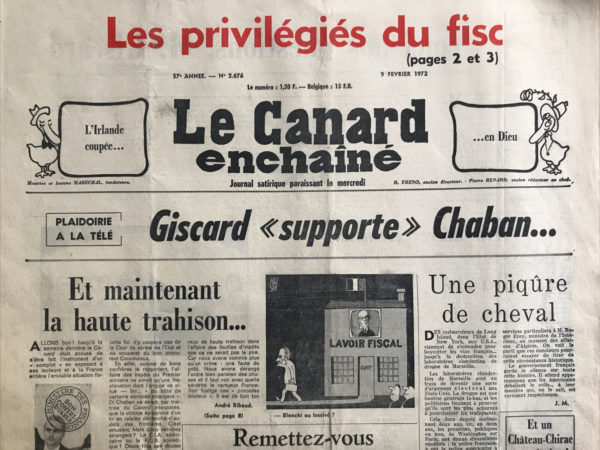 N° 2676 du Canard Enchaîné -  9 Février 1972