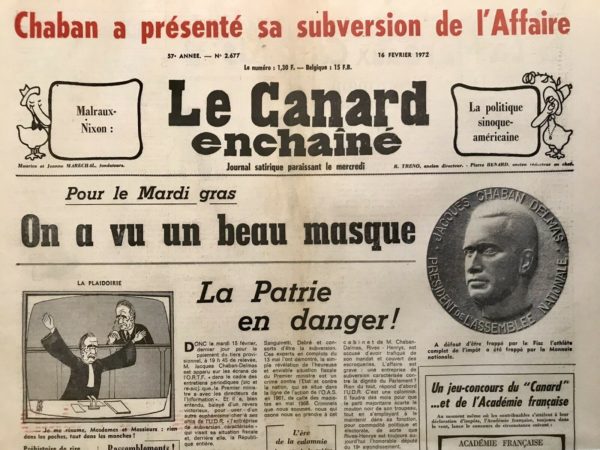 N° 2677 du Canard Enchaîné -  16 Février 1972