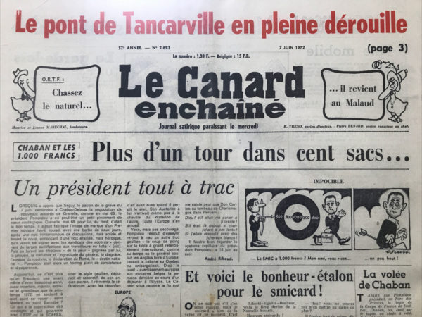 N° 2693 du Canard Enchaîné -  7 Juin 1972