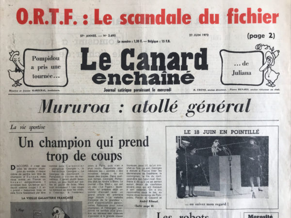 N° 2695 du Canard Enchaîné -  21 Juin 1972