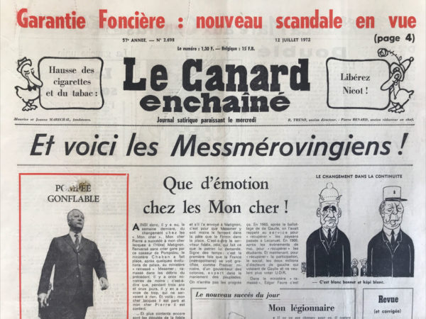 N° 2698 du Canard Enchaîné -  12 Juillet 1972