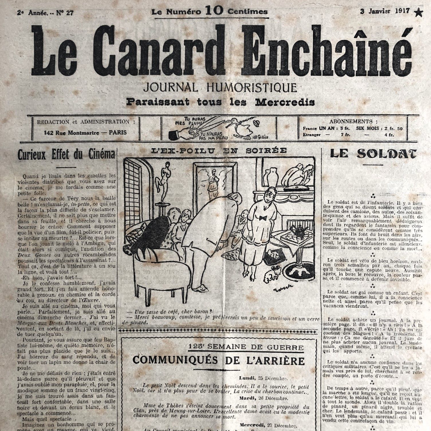 Couac ! | Acheter un Canard | Vente d'Anciens Journaux du Canard Enchaîné. Des Journaux Satiriques de Collection, Historiques & Authentiques de 1916 à 2005 ! | 27 5