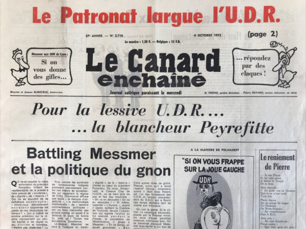 N° 2710 du Canard Enchaîné -  4 Octobre 1972