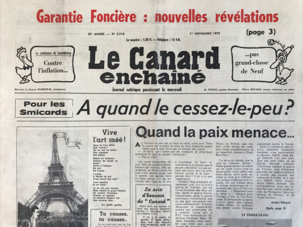 N° 2714 du Canard Enchaîné -  1 Novembre 1972