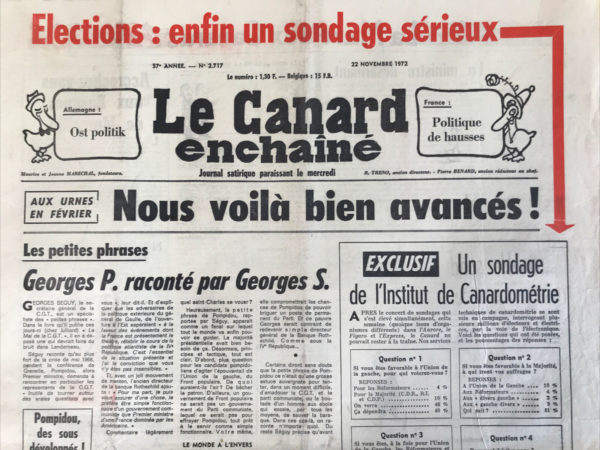 N° 2717 du Canard Enchaîné -  22 Novembre 1972