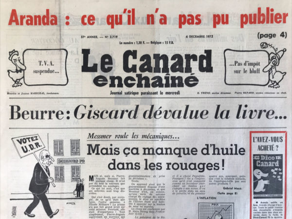 N° 2719 du Canard Enchaîné -  6 Décembre 1972
