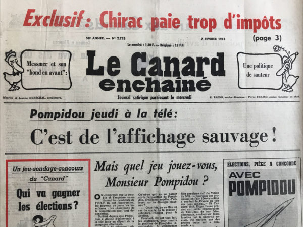 N° 2728 du Canard Enchaîné -  7 Février 1973