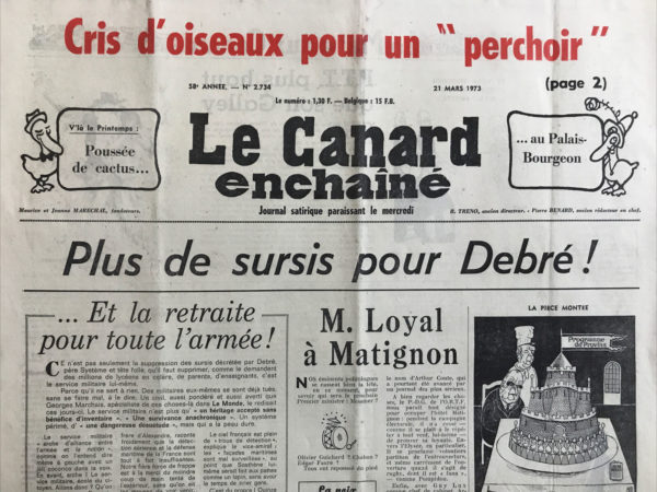 N° 2734 du Canard Enchaîné -  21 Mars 1973