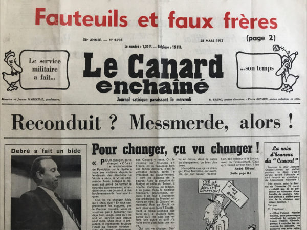 N° 2735 du Canard Enchaîné -  28 Mars 1973