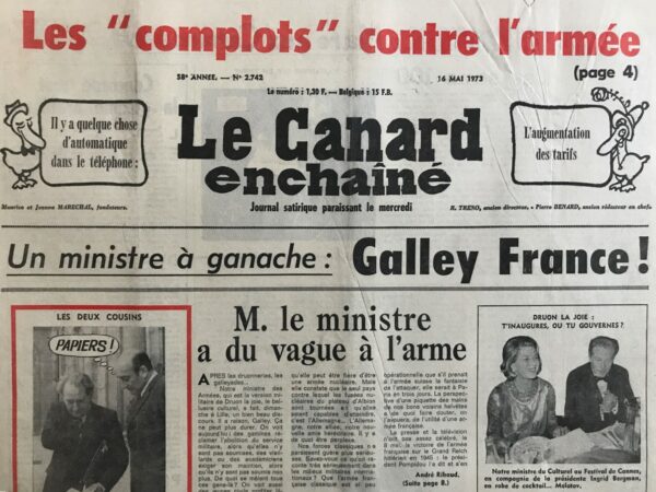 N° 2742 du Canard Enchaîné -  16 Mai 1973