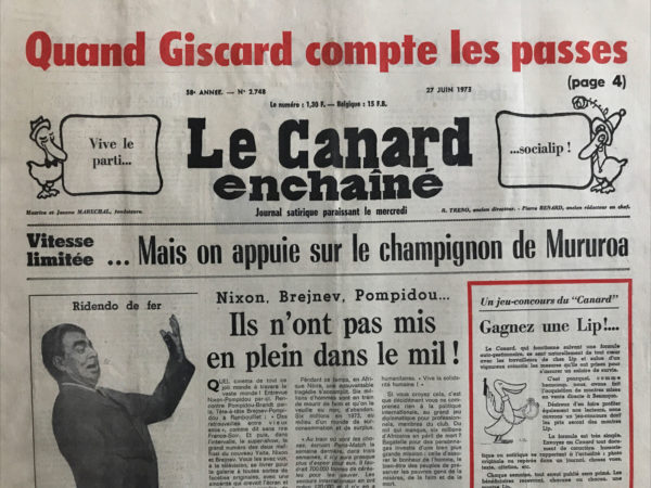 N° 2748 du Canard Enchaîné -  27 Juin 1973