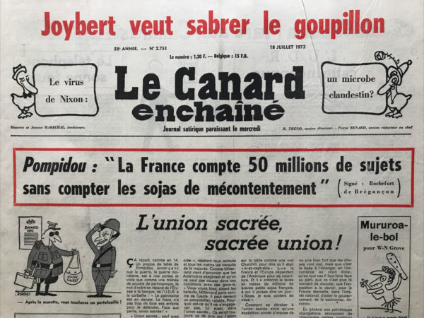N° 2751 du Canard Enchaîné -  18 Juillet 1973