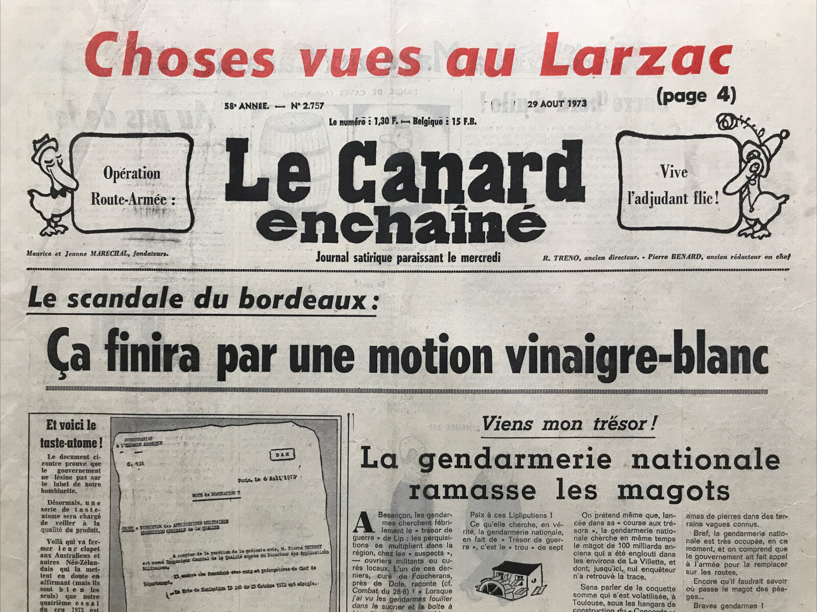 Couac ! | Acheter un Canard | Vente d'Anciens Journaux du Canard Enchaîné. Des Journaux Satiriques de Collection, Historiques & Authentiques de 1916 à 2004 ! | 2757