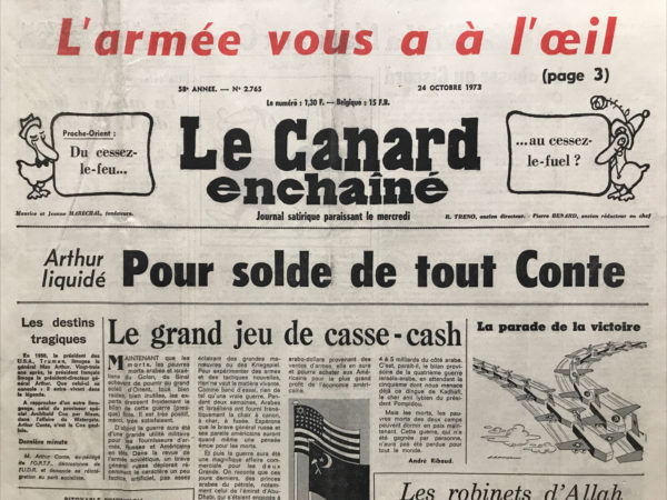 N° 2765 du Canard Enchaîné -  24 Octobre 1973