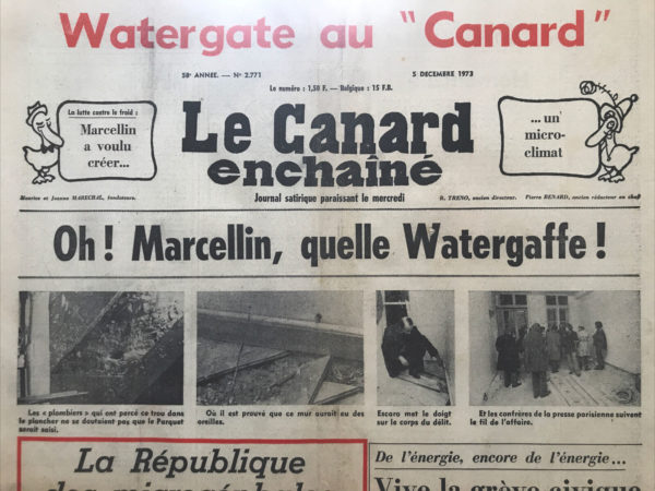 N° 2771 du Canard Enchaîné -  5 Décembre 1973