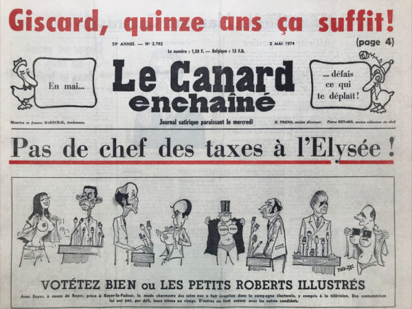 N° 2792 du Canard Enchaîné -  2 Mai 1974