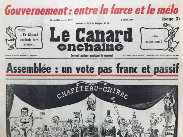 N° 2797 du Canard Enchaîné -  5 Juin 1974