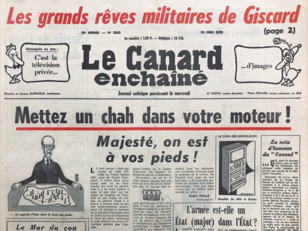 N° 2800 du Canard Enchaîné -  26 Juin 1974