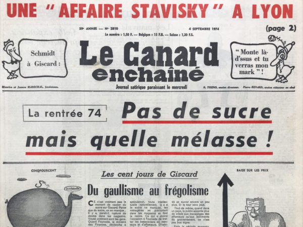 N° 2810 du Canard Enchaîné -  4 Septembre 1974