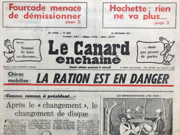 N° 2813 du Canard Enchaîné -  25 Septembre 1974