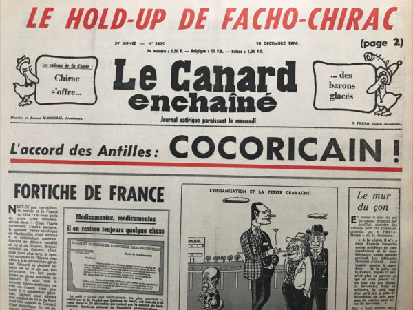 N° 2825 du Canard Enchaîné -  18 Décembre 1974