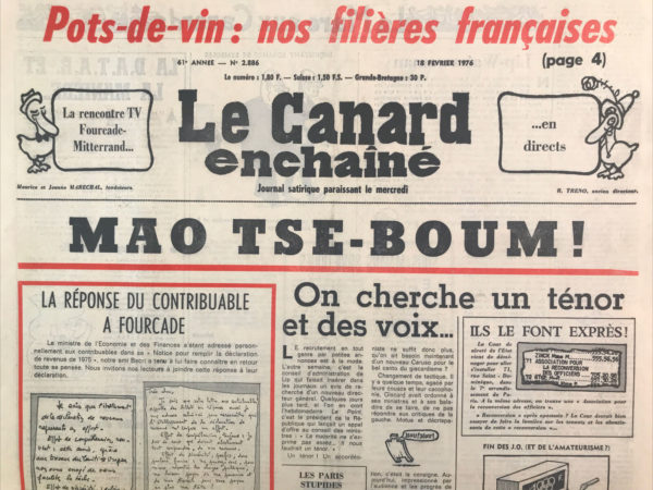 N° 2886 du Canard Enchaîné -  18 Février 1976