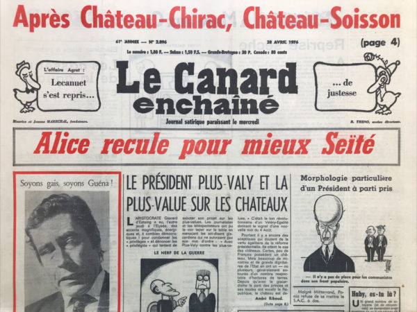 N° 2896 du Canard Enchaîné -  28 Avril 1976