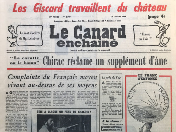 N° 2909 du Canard Enchaîné -  28 Juillet 1976