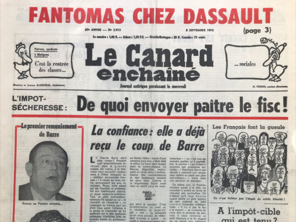 N° 2915 du Canard Enchaîné -  8 Septembre 1976