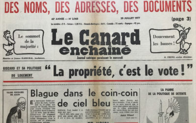 N° 2960 du Canard Enchaîné –  20 Juillet 1977