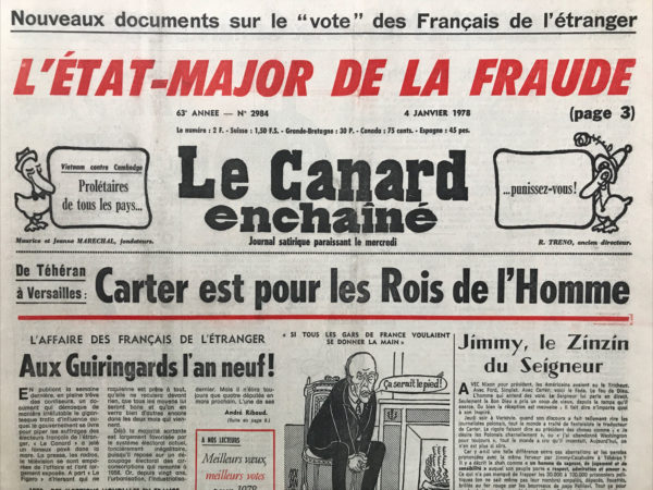 N° 2984 du Canard Enchaîné -  4 Janvier 1978