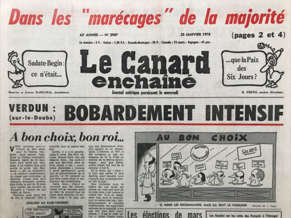 N° 2987 du Canard Enchaîné -  25 Janvier 1978