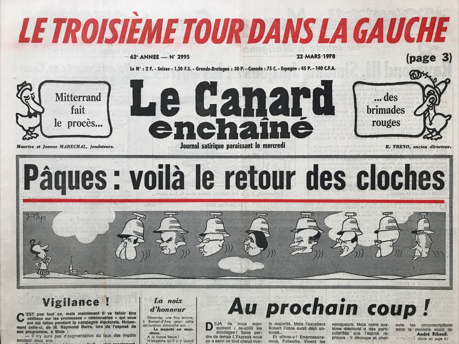 Couac ! | Acheter un Canard | Vente d'Anciens Journaux du Canard Enchaîné. Des Journaux Satiriques de Collection, Historiques & Authentiques de 1916 à 2004 ! | 2995